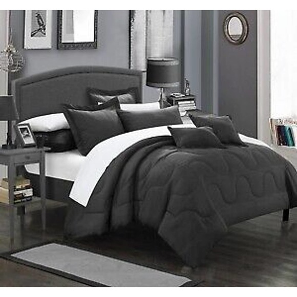 Chic Home Donna 7-Pc. Embellished Deco Comforter Set - FULL / QUEEN - Black - Picture 1 of 1